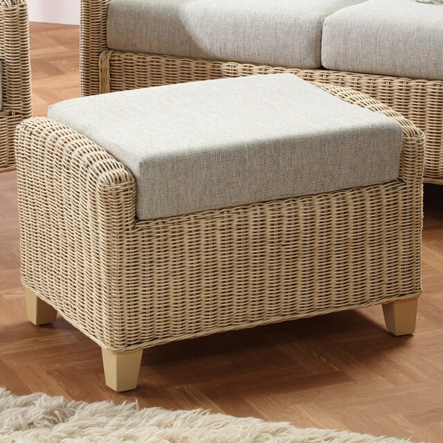 Desser Dijon Cane Pebble Fabric Footstool with Storage Compartment - image 1