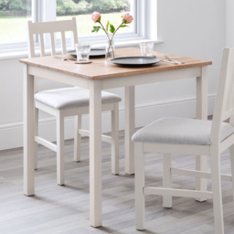 Julian Bowen Coxmoor 2 Seater Square Dining Table Ivory and Oak