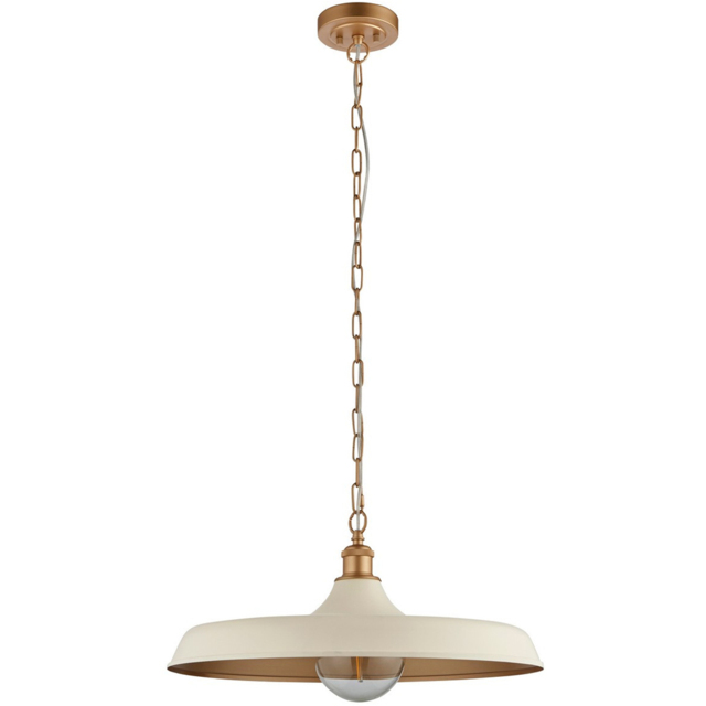 Merano Afragola Dome Matt Warm White and Satin Gold Pendant Ceiling Light - image 1