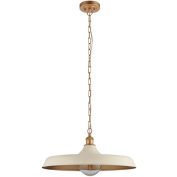 Merano Afragola Dome Matt Warm White and Satin Gold Pendant Ceiling Light