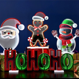 The Seasonal Gift Co. Multicolour LED HOHOHO Infinity Stand Light 32cm - thumbnail 2