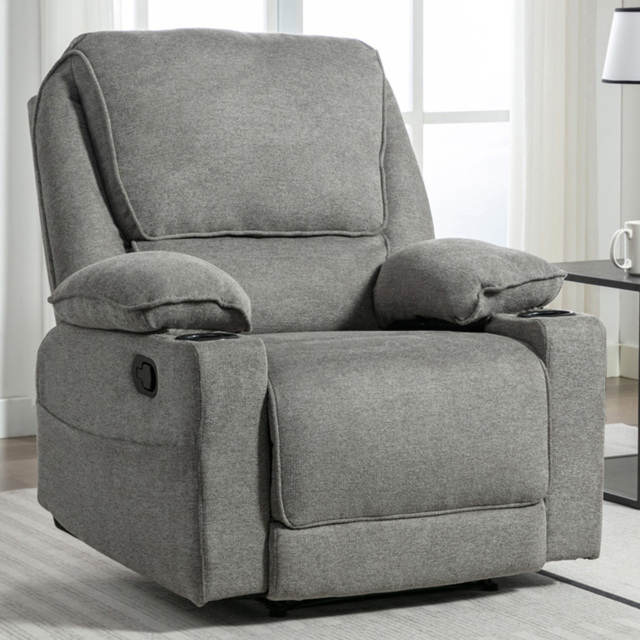 Furniture Online Sydney Grey Manual Recliner Chair with Cup Holder - image 1