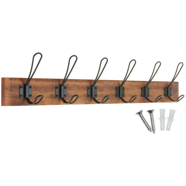 Headbourne Black 6 Hook Coat Rail - image 1