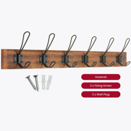 Headbourne Black 6 Hook Coat Rail - thumbnail 3
