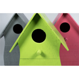 St Helens Multicolour Wooden Bird House Set of 3 - thumbnail 3