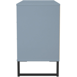 Crowndale Fluted 6 Drawer Denim Blue Wide Chest of Drawers Ready Assembled - thumbnail 3