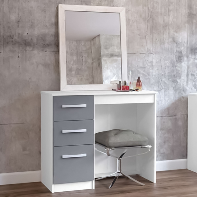 Lynx 3 Drawer White Dressing Table - image 1