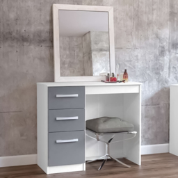 Lynx 3 Drawer White Dressing Table