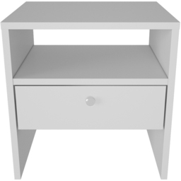 Decorotika Nova White Single Drawer Single Shelf Bedside Table - thumbnail 3