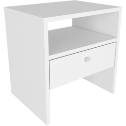 Decorotika Nova White Single Drawer Single Shelf Bedside Table - thumbnail 2