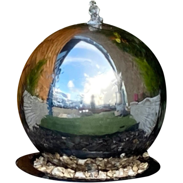 Tranquillity Solar Powered Stainless Steel Sphere LED Water Feature 75cm - image 1