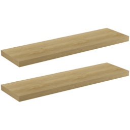 Homebase 90cm 2 Pack Light Oak Effect Floating Shelf