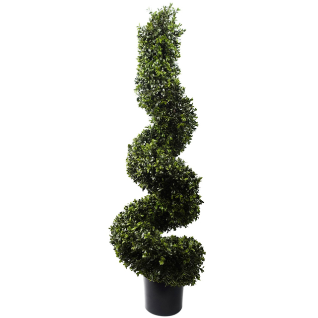 Leaf Spiral Boxwood Artificial Tree in Pot 4ft - image 1