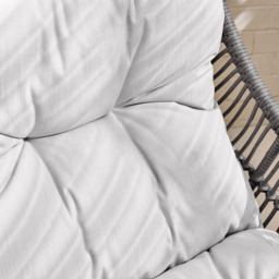 Furniturebox Fiji Grey Rattan Chair with Footstool - thumbnail 3