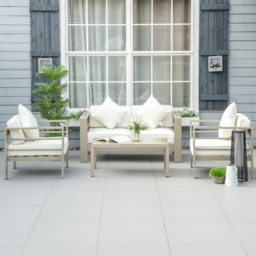 Outsunny 4 Seater Champagne Gold Outdoor Garden Furniture Set