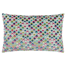 Paoletti Lexington Multicolour Velvet Jacquard Cushion - thumbnail 1