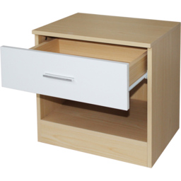 Brooklyn White High Gloss Single Drawer Bedside Table - thumbnail 4