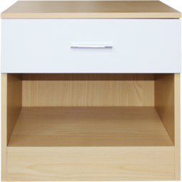 Brooklyn White High Gloss Single Drawer Bedside Table - thumbnail 3