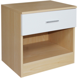 Brooklyn White High Gloss Single Drawer Bedside Table - thumbnail 2