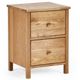 Julian Bowen Coxmoor 2 Drawer Oak Bedside Table - thumbnail 2