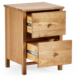 Julian Bowen Coxmoor 2 Drawer Oak Bedside Table - thumbnail 4