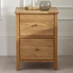 Julian Bowen Coxmoor 2 Drawer Oak Bedside Table - thumbnail 1