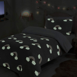 Smart Living Double Fleece Glow in the Dark Rainbow Duvet Set - thumbnail 3
