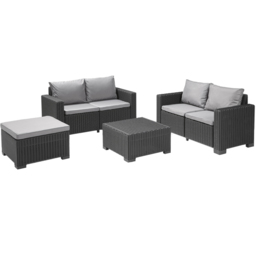Keter California 4 Seater Double Sofa Graphite Lounge Set - thumbnail 2