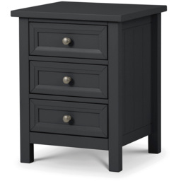 Julian Bowen Maine 3 Drawer Anthracite Bedside Table - thumbnail 2