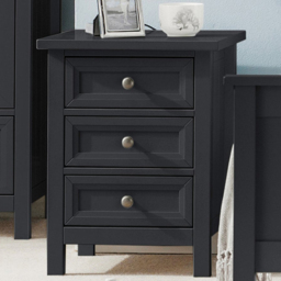 Julian Bowen Maine 3 Drawer Anthracite Bedside Table - thumbnail 1