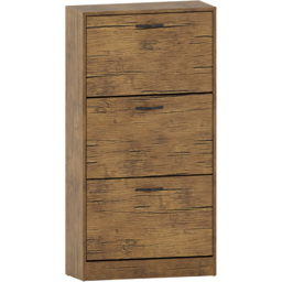 Vida Designs Antique Brown 3 Drawer Shoe Cabinet - thumbnail 2