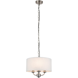Cosylyte Winston 3 Light Faux Linen Shade Pendant Light