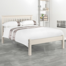 Julian Bowen Barcelona Small Double Stone White Low Foot End Bed Frame