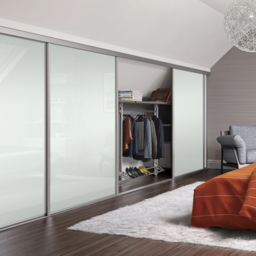 Spacepro Single Panel Silver Frame Silver Mirror Attic Sliding Door 1100 x 762mm - thumbnail 2
