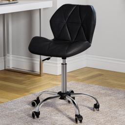 Vida Designs Geo Black PU Faux Leather Swivel Office Chair - thumbnail 1