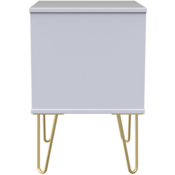 Crowndale Diamond 2 Drawer Matt White Bedside Table - thumbnail 4