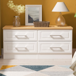 Crowndale Kent White Ash and Modern Oak 4 Drawer Bed Box Ready Assembled