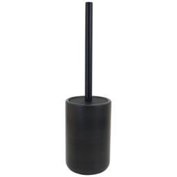 Noir Zen Black Wood Toilet Brush Holder
