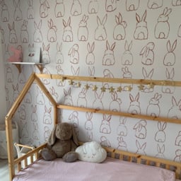 Grandeco Roomblush Bunnies Terracotta 4 Lane Wall Mural - thumbnail 1