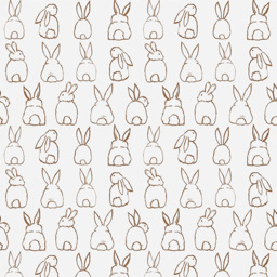 Grandeco Roomblush Bunnies Terracotta 4 Lane Wall Mural - thumbnail 2