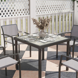 Outsunny 4 Seater Outdoor Dining Grey - thumbnail 3
