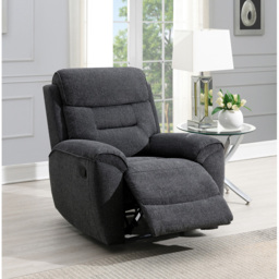 Clinton Dark Grey Manual Recliner Chair - thumbnail 4