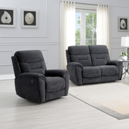 Clinton Dark Grey Manual Recliner Chair - thumbnail 3
