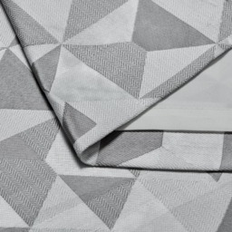 Alan Symonds Scandi Jacquard Lined Ring Top Eyelet Curtains Silver and Grey 228 x 228cm - thumbnail 3