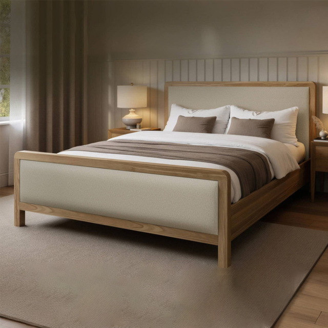 XR Living Leonie Ash and Natural Double Wooden Shadow Ottoman Bed - image 1