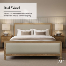 XR Living Leonie Ash and Natural Double Wooden Shadow Ottoman Bed - thumbnail 3