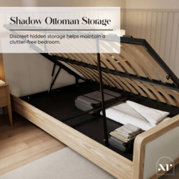 XR Living Leonie Ash and Natural Double Wooden Shadow Ottoman Bed - thumbnail 4