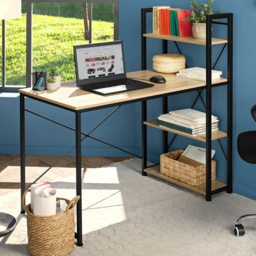 tectake Hershey 3 Compartment Light Wood Oak Sonoma Desk