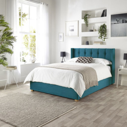 Catherine Lansfield Utopia Single Emerald Velvet Ottoman Wing Bed - thumbnail 4