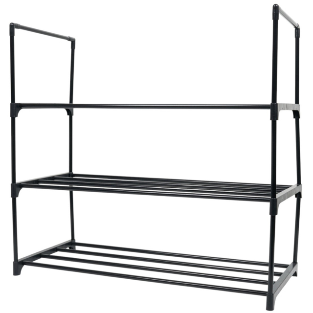 3 Tier Shoe Rack Black - image 1